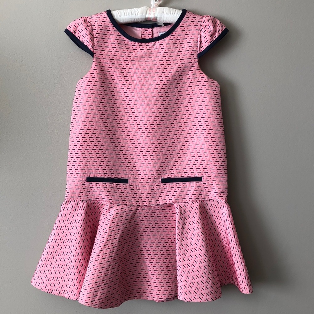 Janie and Jack Caribbean Rose Pink Navy Dress